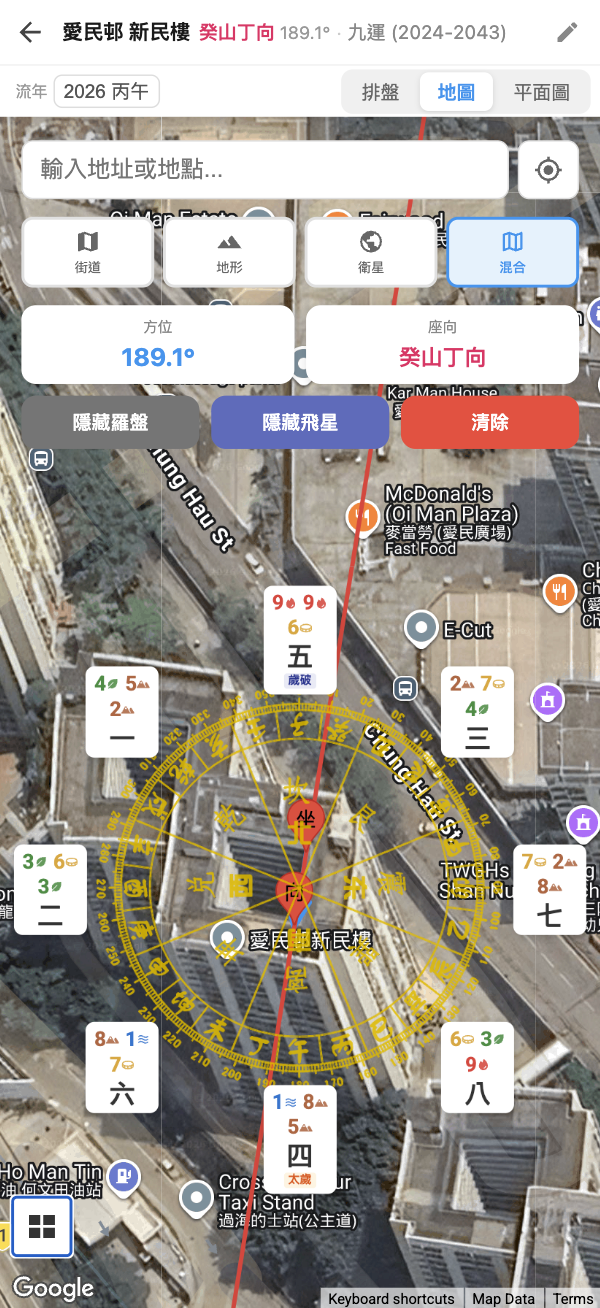 Satellite map compass
